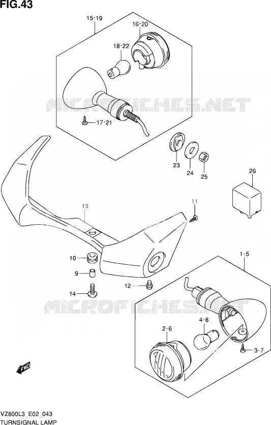 CLIGNOTANTS Suzuki MOTO 800 MARAUDER 2013  VZ800 L3 (E02)