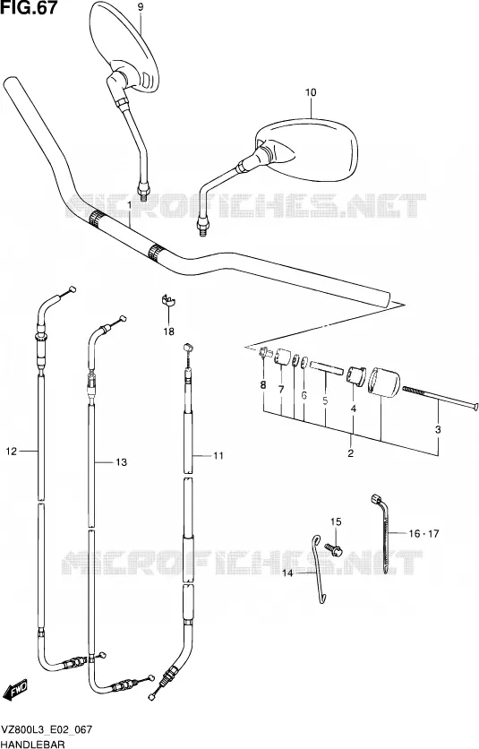 GUIDON (VZ800L3 E24) Suzuki MOTO 800 MARAUDER 2013  VZ800 L3 (E02)