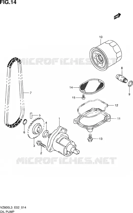 POMPE A HUILE Suzuki MOTO 800 MARAUDER 2013  VZ800 L3 (E02)