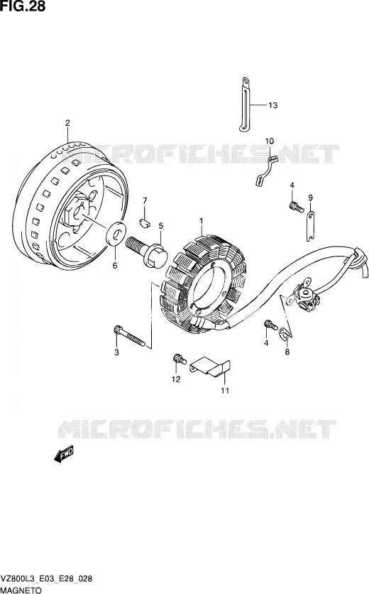 ALLUMAGE ROTOR - STATOR Suzuki MOTO 800 MARAUDER 2013  VZ800 L3 (E03,E28,E33)