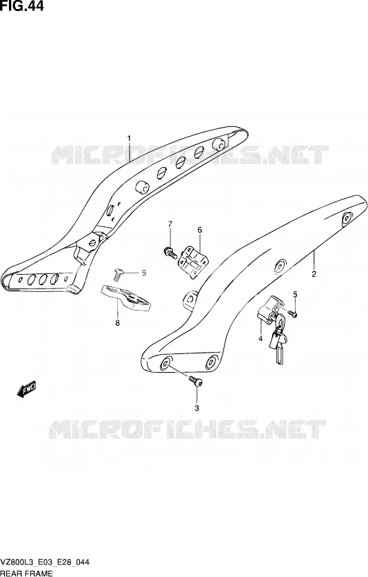 BOUCLE ARRIERE Suzuki MOTO 800 MARAUDER 2013  VZ800 L3 (E03,E28,E33)