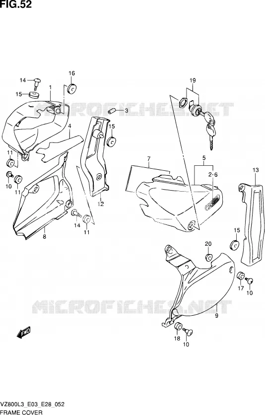 CARENAGES ARRIERE Suzuki MOTO 800 MARAUDER 2013  VZ800 L3 (E03,E28,E33)
