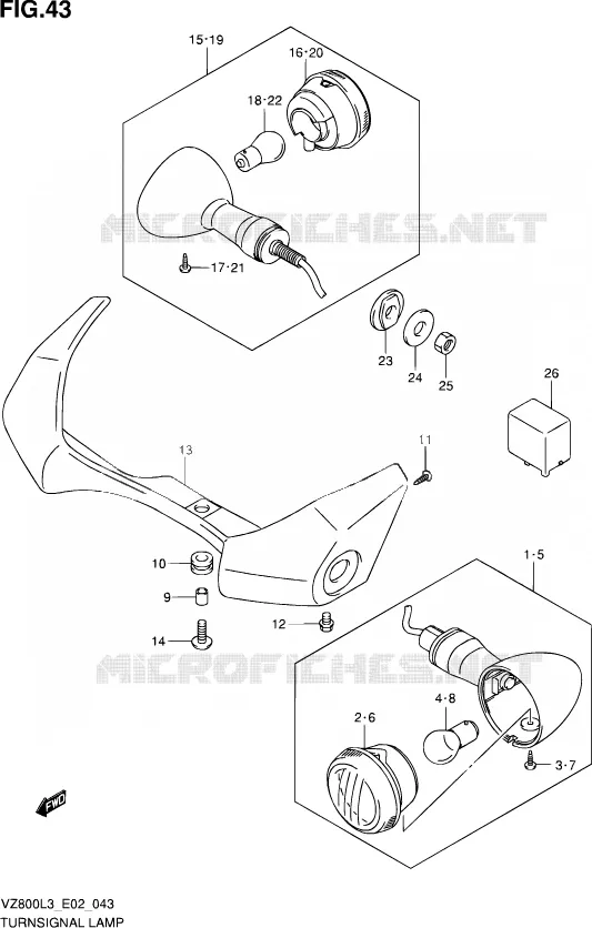 CLIGNOTANTS Suzuki MOTO 800 INTRUDER 2013  VZ800 L3 (E19)