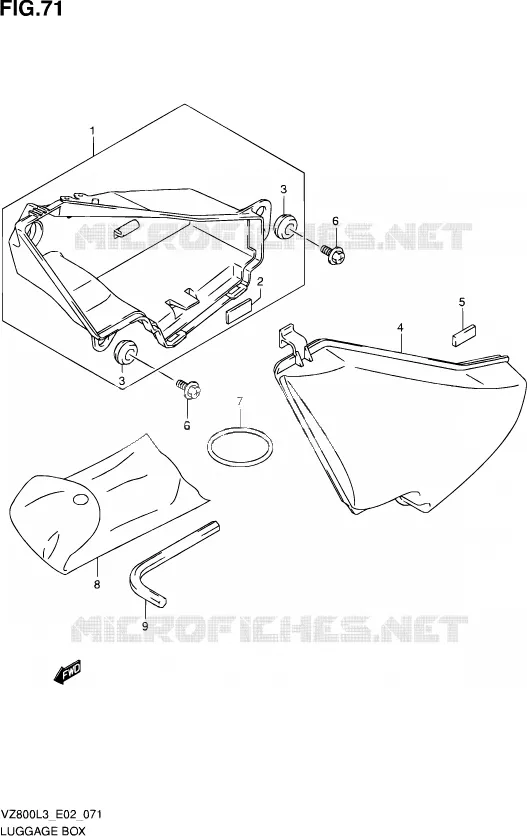 COFFRE Suzuki MOTO 800 INTRUDER 2014  VZ800 L3 (E19)