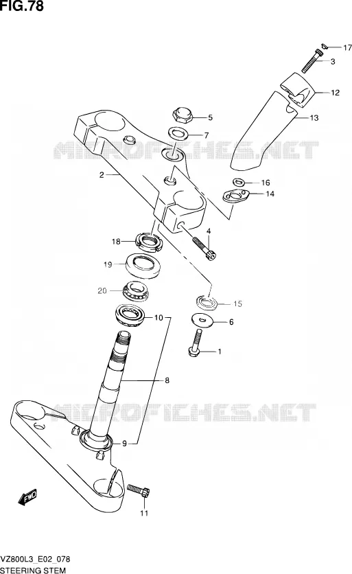 COLONNE DE DIRECTION Suzuki MOTO 800 INTRUDER 2014  VZ800 L3 (E19)