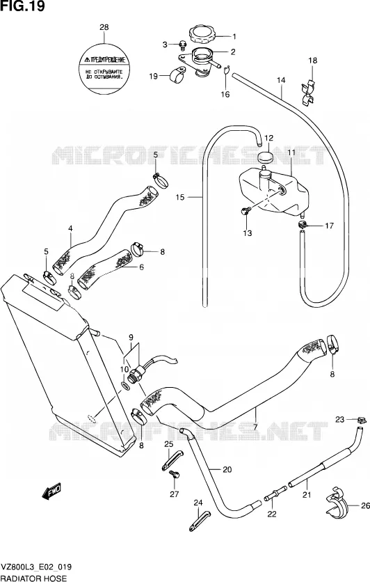 DURITE DE RADIATEUR (VZ800L3 E19) Suzuki MOTO 800 INTRUDER 2014  VZ800 L3 (E19)