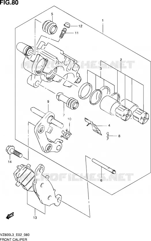 ETRIER DE FREIN AVANT Suzuki MOTO 800 INTRUDER 2013  VZ800 L3 (E19)