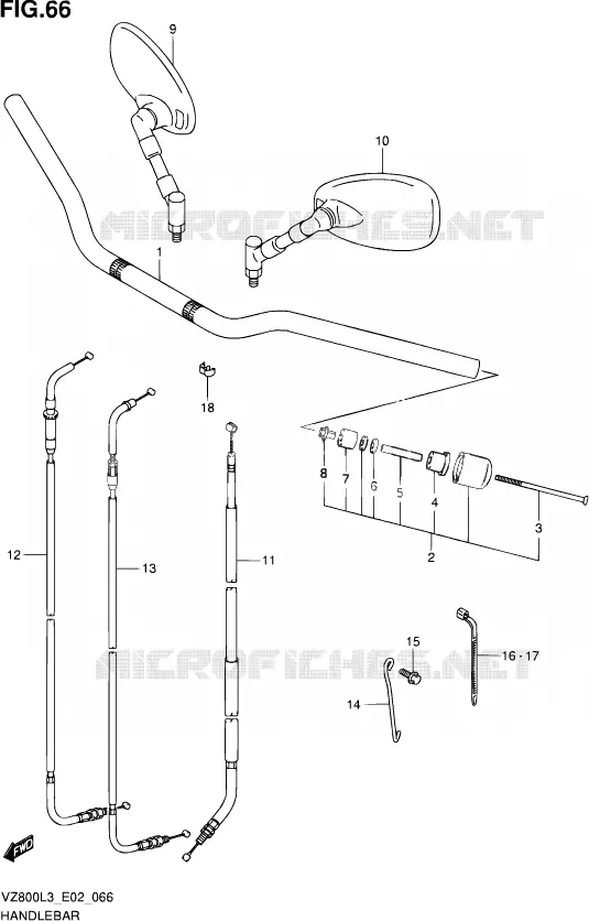 GUIDON (VZ800L3 E19) Suzuki MOTO 800 INTRUDER 2015  VZ800 L3 (E19)