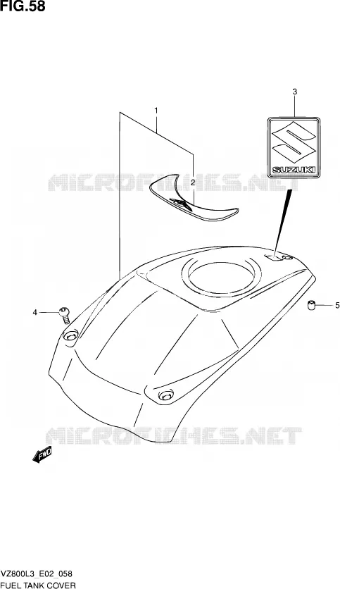 RESERVOIR D'ESSENCE - COUVERCLES Suzuki MOTO 800 INTRUDER 2015  VZ800 L3 (E19)