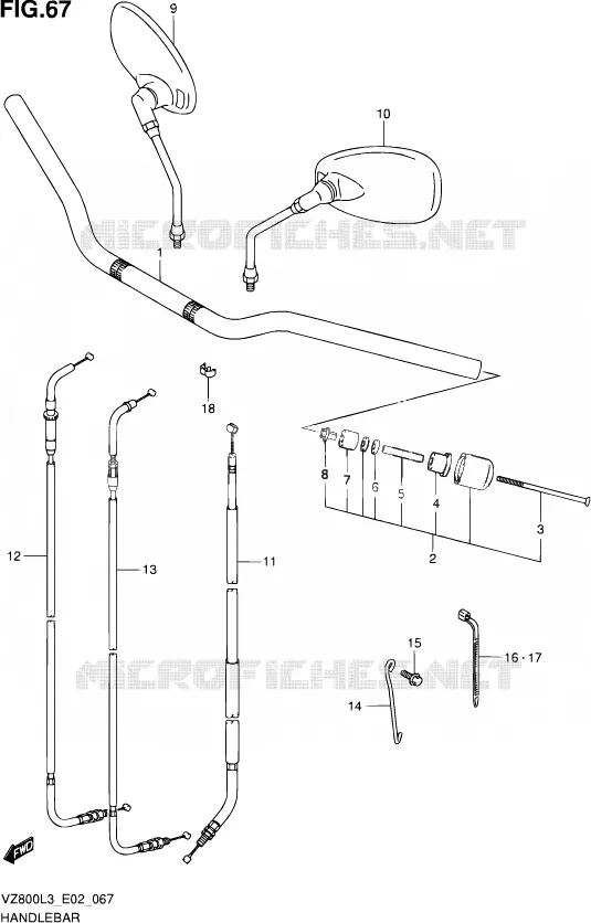 GUIDON (VZ800L3 E24) Suzuki MOTO 800 MARAUDER 2013  VZ800 L3 (E24)
