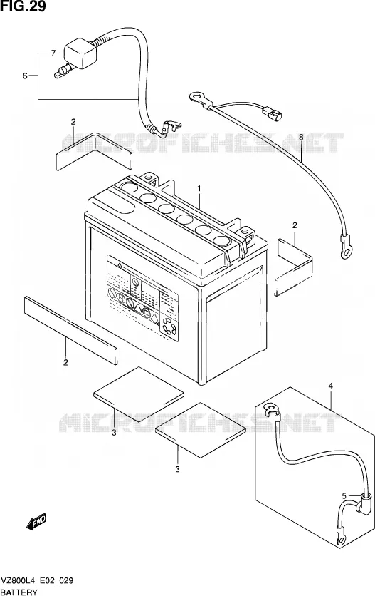 BATTERIE Suzuki MOTO 800 INTRUDER 2014  VZ800 L4 (E19)