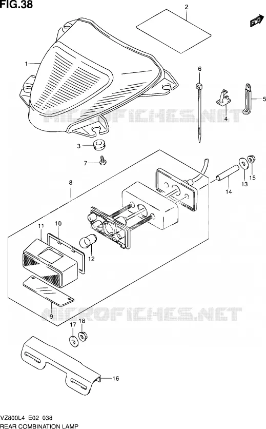 ENSEMBLE FEU ARRIERE Suzuki MOTO 800 INTRUDER 2015  VZ800 L4 (E19)