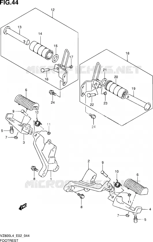 REPOSE PIED Suzuki MOTO 800 INTRUDER 2015  VZ800 L4 (E19)