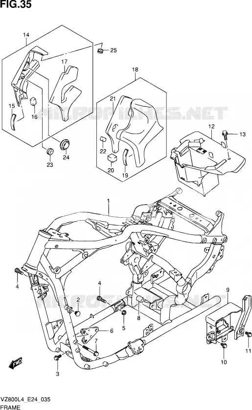 CADRE Suzuki MOTO 800 MARAUDER 2014  VZ800 L4 (E24)