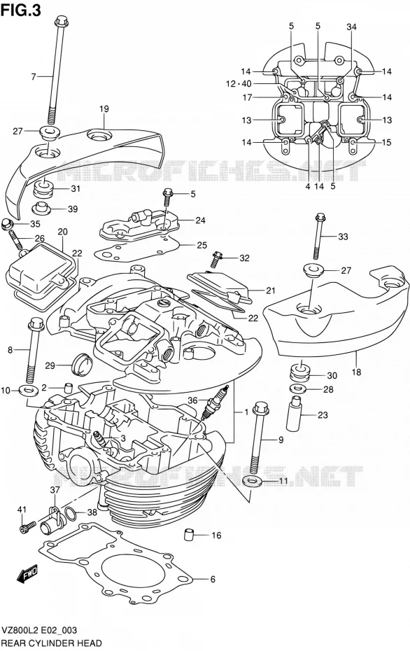 CULASSE ARRIERE Suzuki MOTO 800 INTRUDER 2012  VZ800UEL2