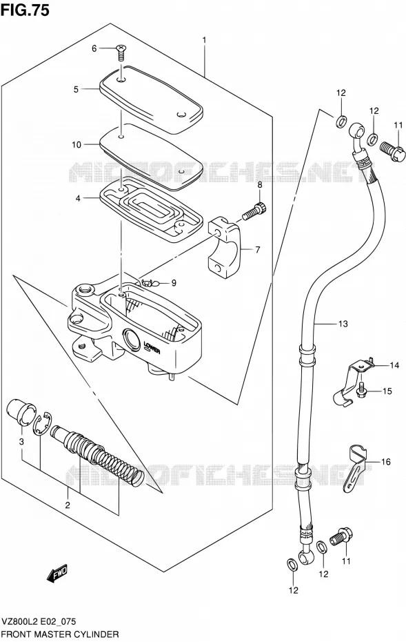 MAITRE CYLINDRE AVANT Suzuki MOTO 800 INTRUDER 2012  VZ800UEL2