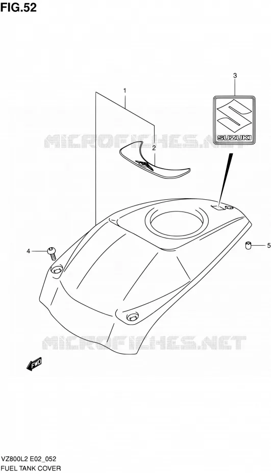 RESERVOIR D'ESSENCE - COUVERCLES Suzuki MOTO 800 INTRUDER 2012  VZ800UEL2
