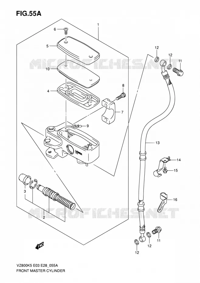 MAITRE CYLINDRE AVANT (MODEL K7/K8/K9) Suzuki MOTO 800 MARAUDER 2008  VZ800Z K8 (E03,E28,E33)