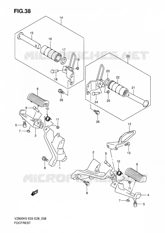REPOSE PIED Suzuki MOTO 800 MARAUDER 2008  VZ800Z K8 (E03,E28,E33)