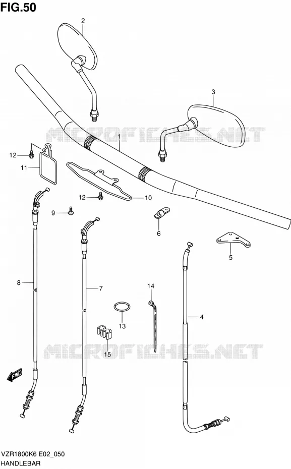 GUIDON (MODEL K6/K7/K8) Suzuki MOTO 1800 INTRUDER 2006  VZR1800 K6 (E02,E19,E24)
