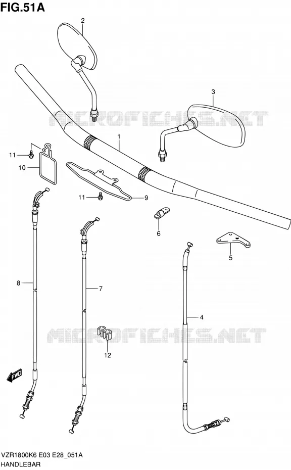 GUIDON (MODEL K9) Suzuki MOTO 1800 INTRUDER 2009  VZR1800 K9/VZR1800N K9/VZR1800Z K9