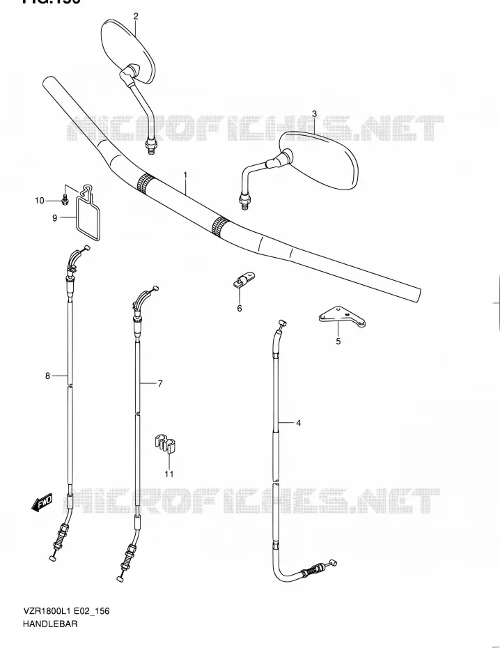 GUIDON (VZR1800L1 E24) Suzuki MOTO 1800 INTRUDER 2011  VZR1800L1(E19)