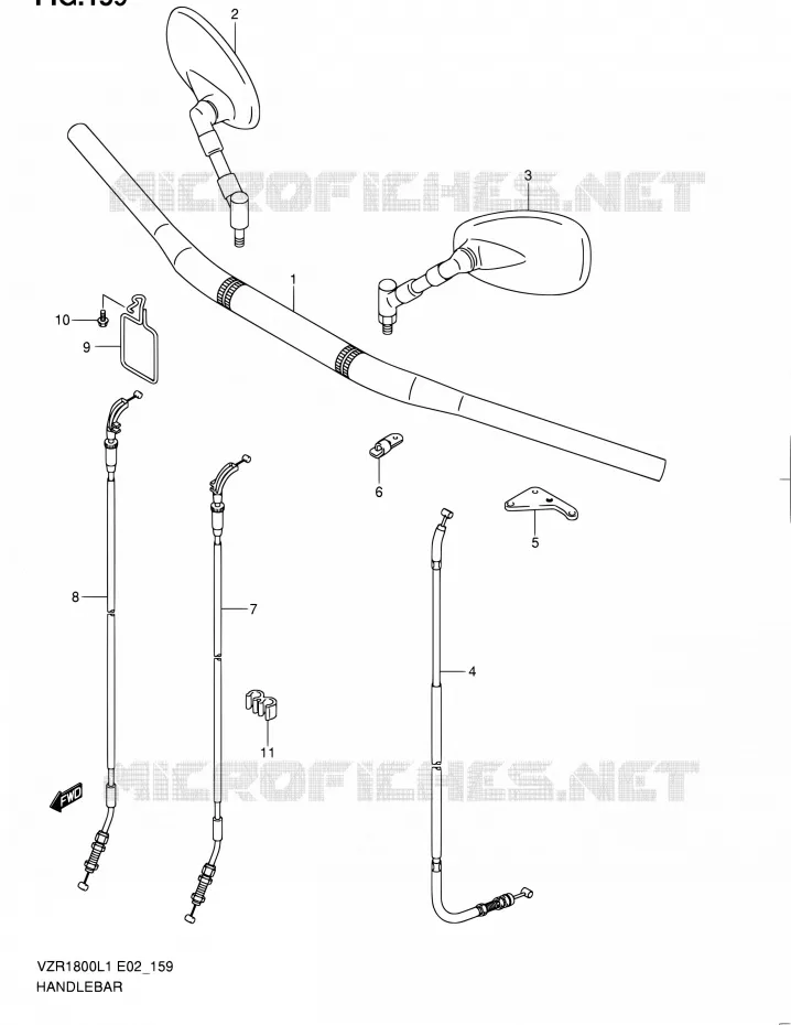 GUIDON (VZR1800ZL1 E19) Suzuki MOTO 1800 INTRUDER 2011  VZR1800L1(E19)