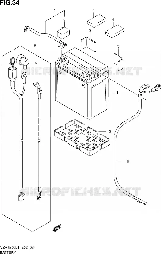 BATTERIE Suzuki MOTO 1800 INTRUDER 2014  VZR1800 L4 (E02)