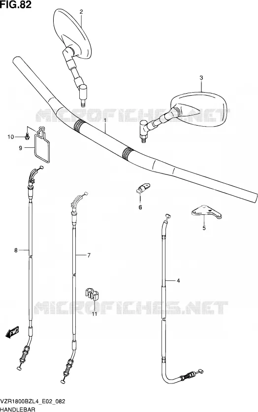 GUIDON (VZR1800BZL4 E02) Suzuki MOTO 1800 INTRUDER 2014  VZR1800BZ L4 (E19)