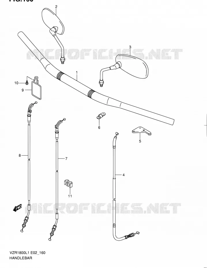 GUIDON (VZR1800ZL1 E24) Suzuki MOTO 1800 INTRUDER 2011  VZR1800UFL1(E19)