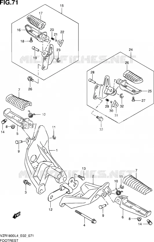 REPOSE PIED Suzuki MOTO 1800 INTRUDER 2015  VZR1800ZUF L4 (E19)